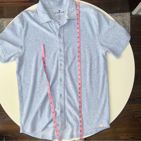 The Normal Brand Men’s Terry Towel Button Down Shirt Size Large Blue - Picture 2 of 6